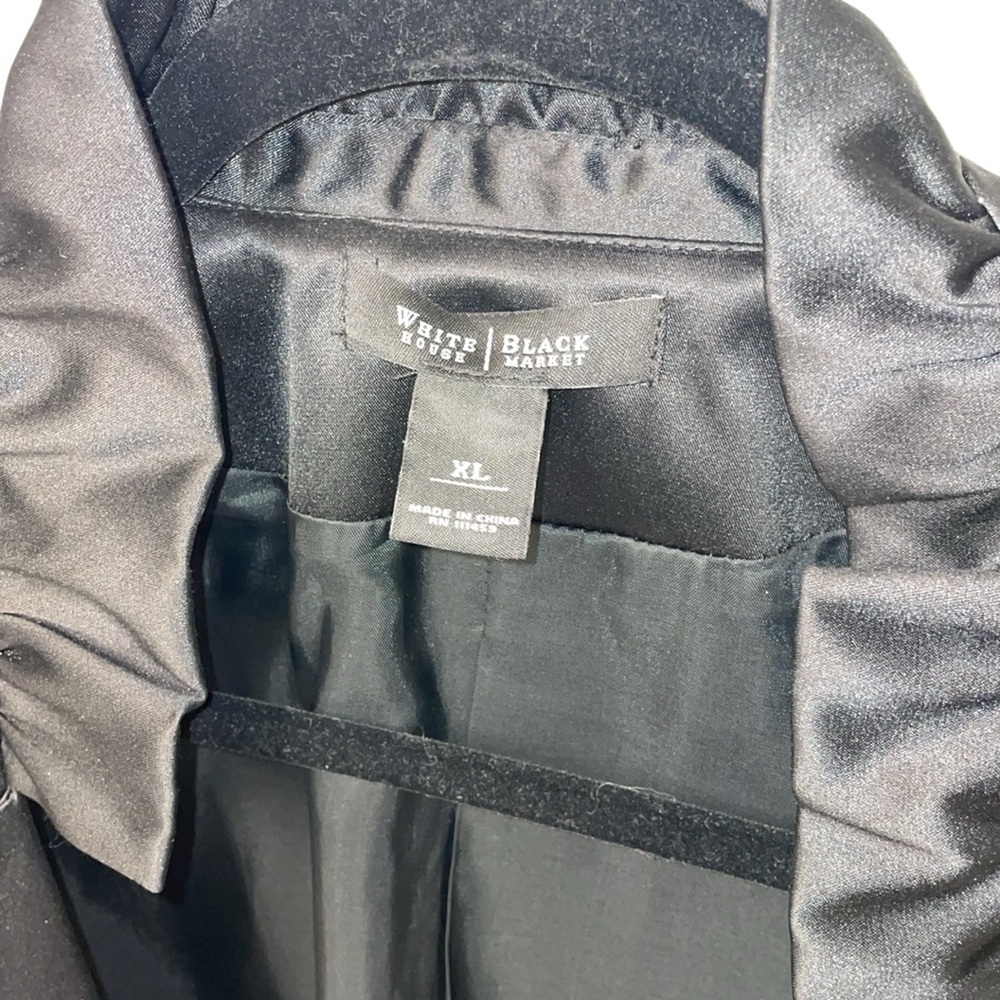 WHBM Black Satin Ruffled Bolero Cocktail Jacket - Picture 5 of 8